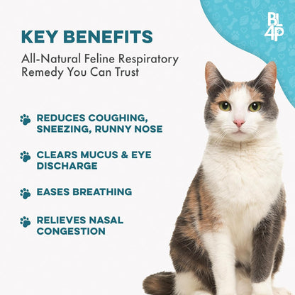 Cat Respiratory Comfort Supplement - Natural Breathe Easy Feline Support for All Seasons, Coughing, Occasional Nasal Stuffiness and Sneezing - 400 Odorless, Easy-to-Administer Tasteless Pills