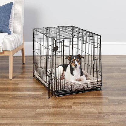 MidWest Homes for Pets 30-Inch iCrate Folding Dog Crate with Divider Panel, Leak-Proof Tray & Secure Latches – Metal Wire Kennel for Medium Breeds – Portable, Durable & Easy to Assemble