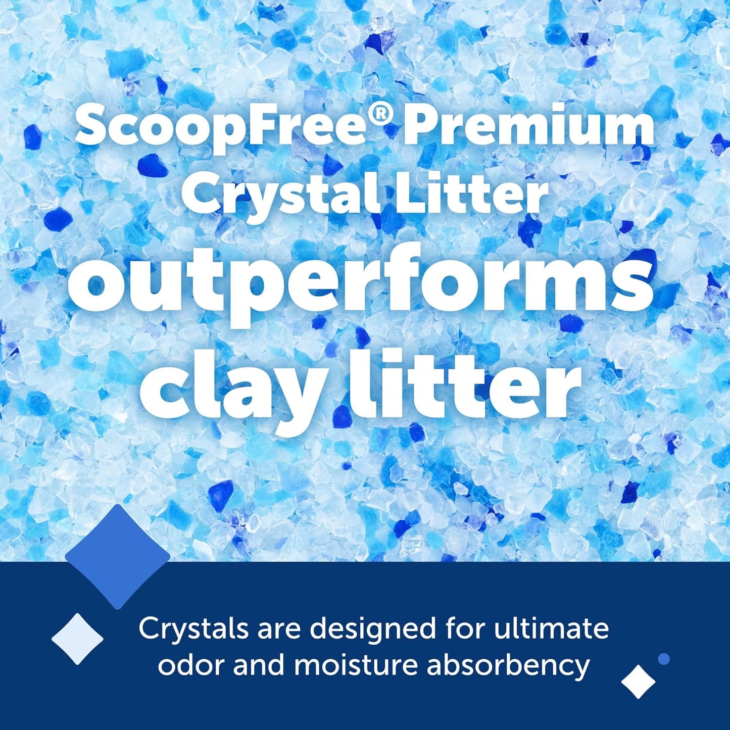 PetSafe ScoopFree Premium Crystal Cat Litter - Outperforms Clay Litter - Refill Packs - Reusable Tray Compatible - Fresh Scent - 4.3 lb Bags - 2 Pack