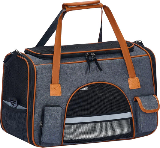 Pesen 18x11x11 Inches Cat Carrier– Fits Pets Up to 16 lbs, Anti-Collapse Design, Multiple Storage Pockets, Cat Carrier Soft Ideal for Medium Cats, Puppy, Rabbits and Other Small Animals