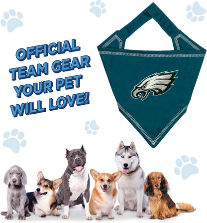 Pets First NFL Philadelphia Eagles TIE Bandana, Large/X-Large. Dog Bandana Scarf Bib for Pet Cat Dog. The Ultimate Game-Day, Party Bandana