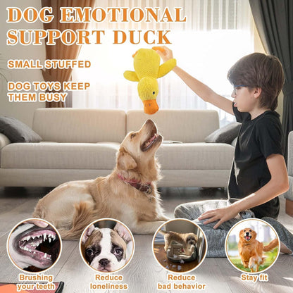 3 PCS Calming Emotional Support Yellow Duck Stuffed Dog Toy Calming Emotional Support Duck Stuffed Dog Toy (Green(S+M+L))