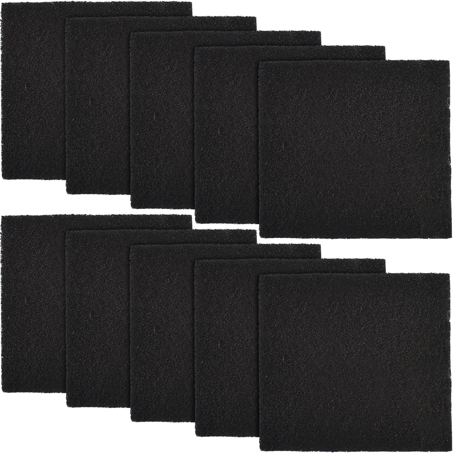 10 Pack Cat Litter Box Charcoal Filters Replacement Carbon Odor Filters 6Inch x 6.5Inch Hooded Cat Litter Boxes and Pans