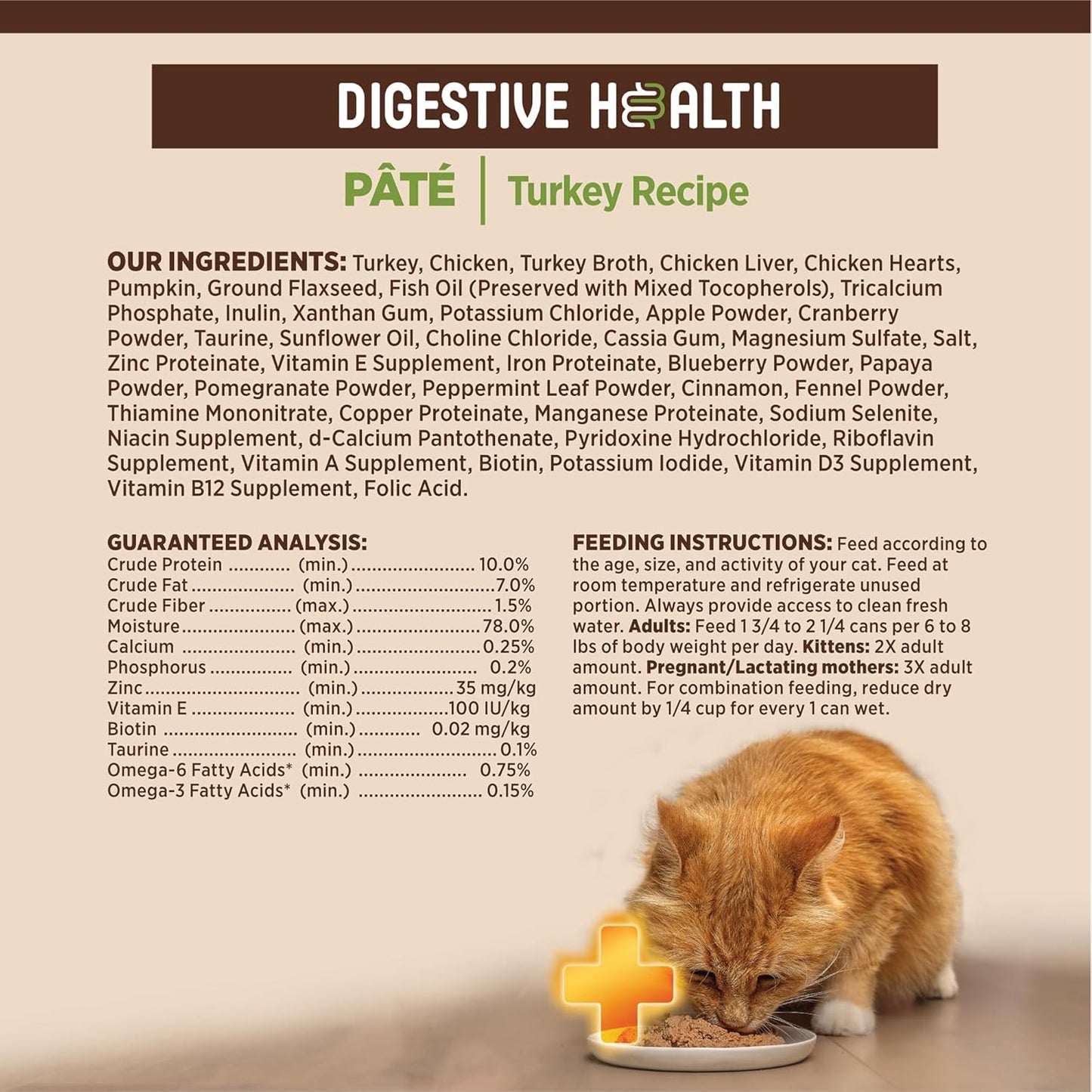 Wellness CORE+ Digestive Health Pate Adult Wet Cat Food, Natural, Protein-Rich, Grain Free, 3 Ounce, 12 Pack (Turkey)
