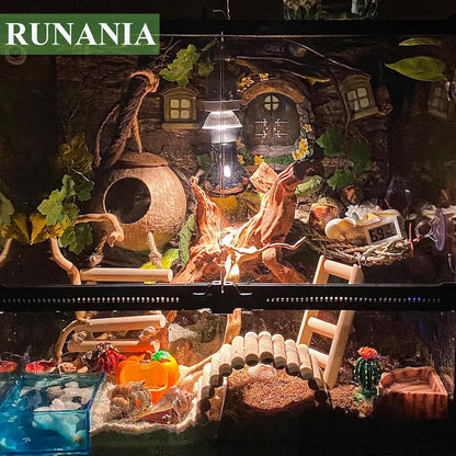 Crested Gecko Tank Accessories，Reptile Vines Plants with Coconut Shell Ladder Hideout Hermit Crab Decor for Bearded Dragon Lizard Chameleon Tortoise Snake