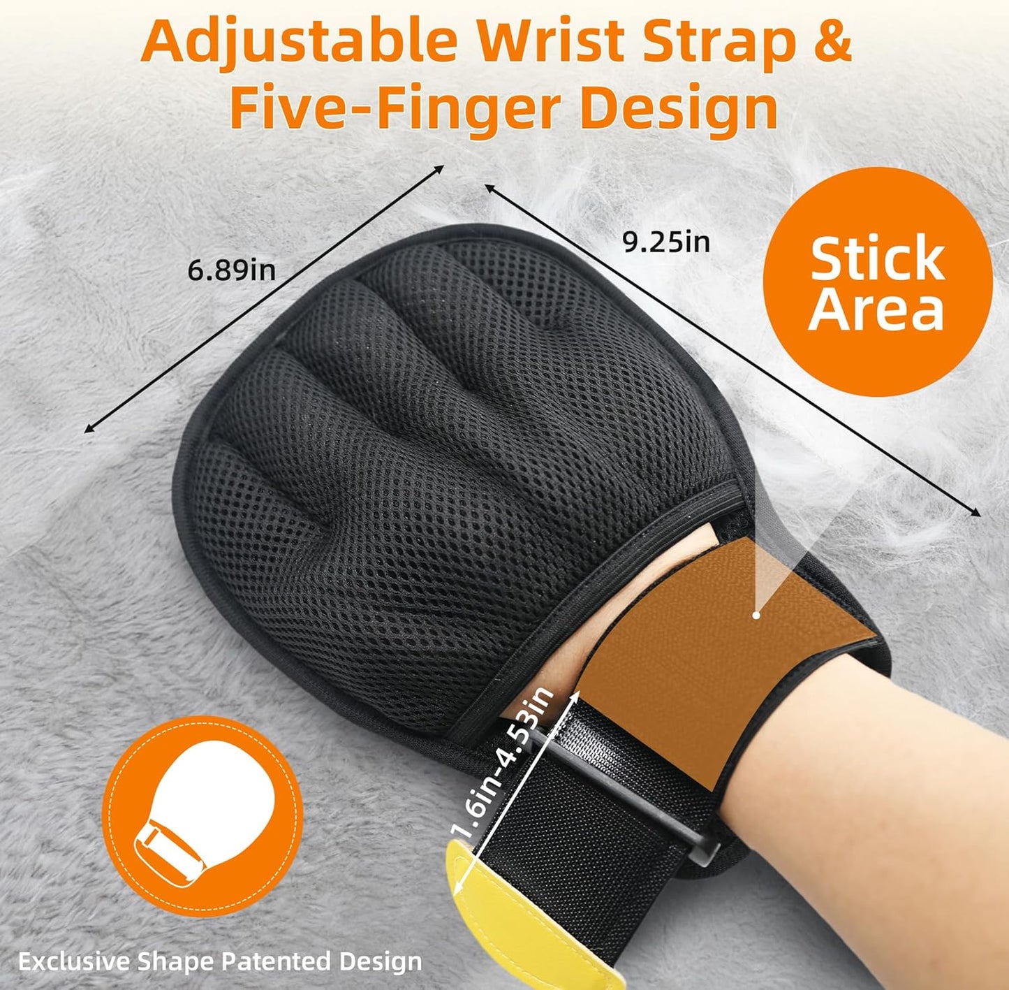 Auto Self-Cleaning Litter Box + Pet Hair Remover Glove Bundle, Open-Top Box with 10.5L Bin & Grooming Glove