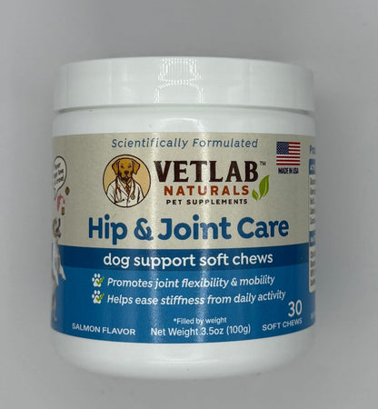 Hip & Joint Care Dog Supplement, Salmon Flavor Soft Chews with Glucosamine, Green Lipped Mussel, Fish Oil, Curcumin, Calcium Fructoborate – 30 Soft Chews3.5oz