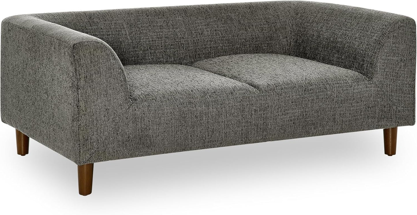 Pet Sofa Suitable for Small and Medium Dogs, Modern Elevated Dog Couch with Backrest and Armrests,Soft Cushion Comfortable Dog Sofa Bed for Small Spaces (Dark Grey)