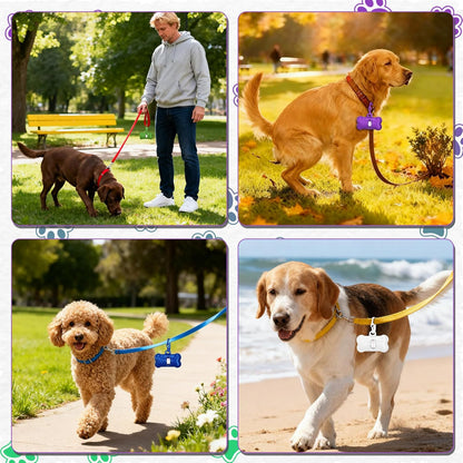 Zhehao 50 Pcs Dog Poop Trash Bag Holder Dispenser Plastic Dog Poop Waste Bag Holder for Leash with Hook and Leak Proof for Walking Hiking Camping (Core,Bone)