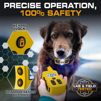 INVIROX E Collar for Dog [Ultra K9] 124 Training Levels, 4 Powerful Modes with Night-Light and ¾ Mile Range 100% Safe Dog Training Collar for Large Dogs IP67 Waterproof