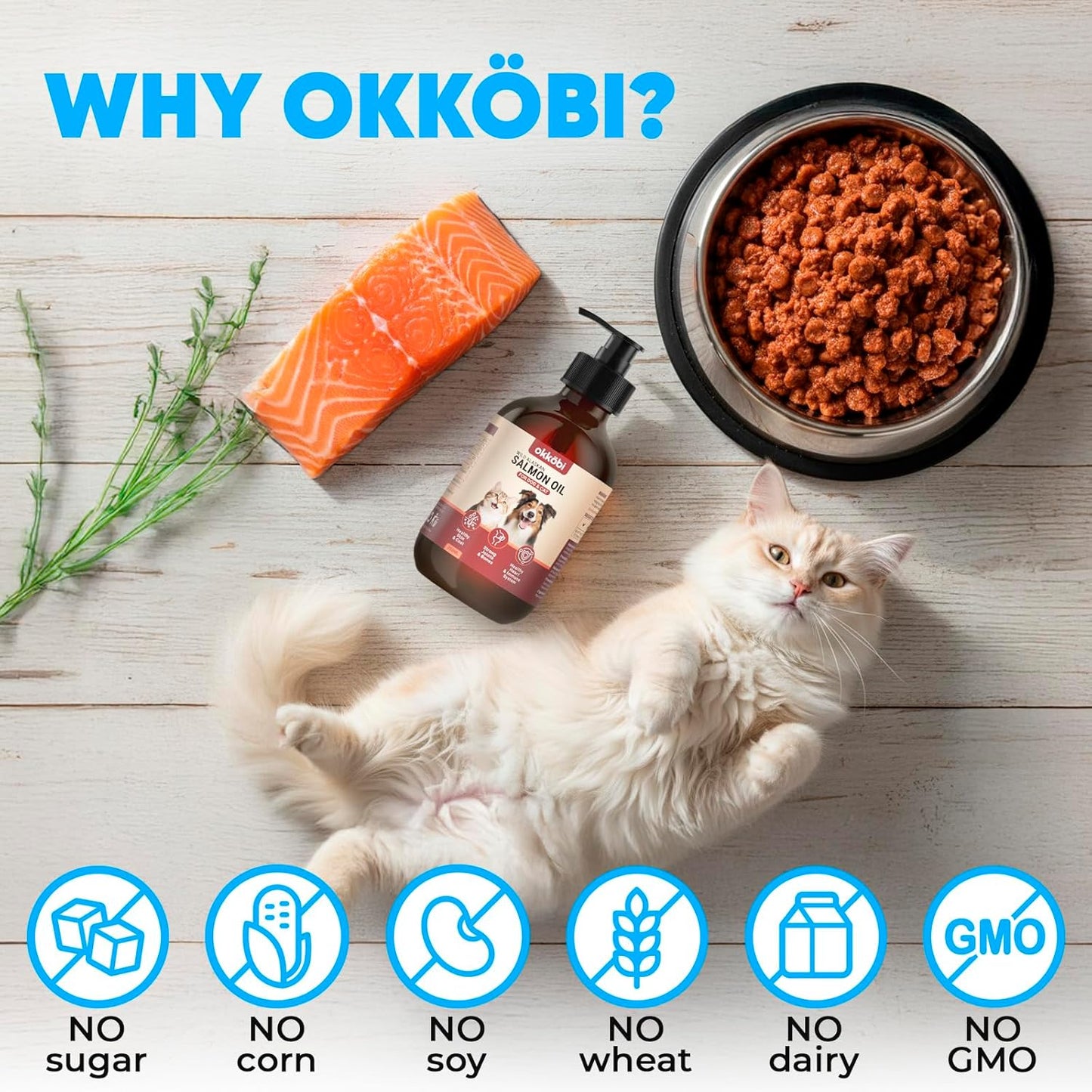 Wild Alaskan Salmon Oil for Dogs & Cats - Pure Fish Oil for Dogs with Omega 3, EPA & DHA Supplements for Skin & Coat, Heart & Immune System, Joint and Brain Support - 8.5 oz