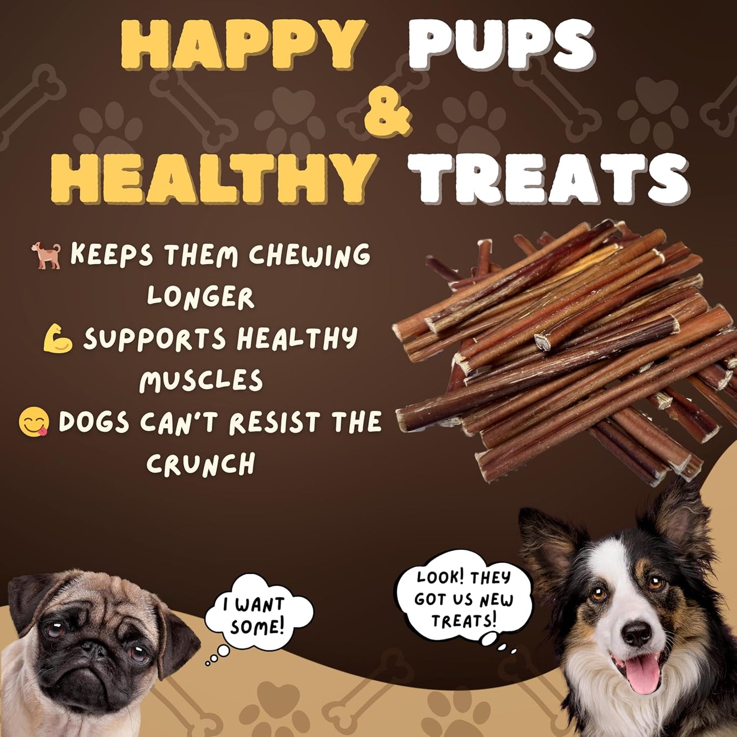 Woofley's 6 Inch Bully Sticks for Small Dogs - 100 Count - Safe, Easily Digestible Dog Chews