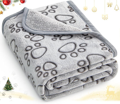 Stuffed® Premium Soft Dog Blanket Washable, 40"x32" Cat Blanket for Indoor Cats Large Medium Small Dog Puppy Essentials (Grey)
