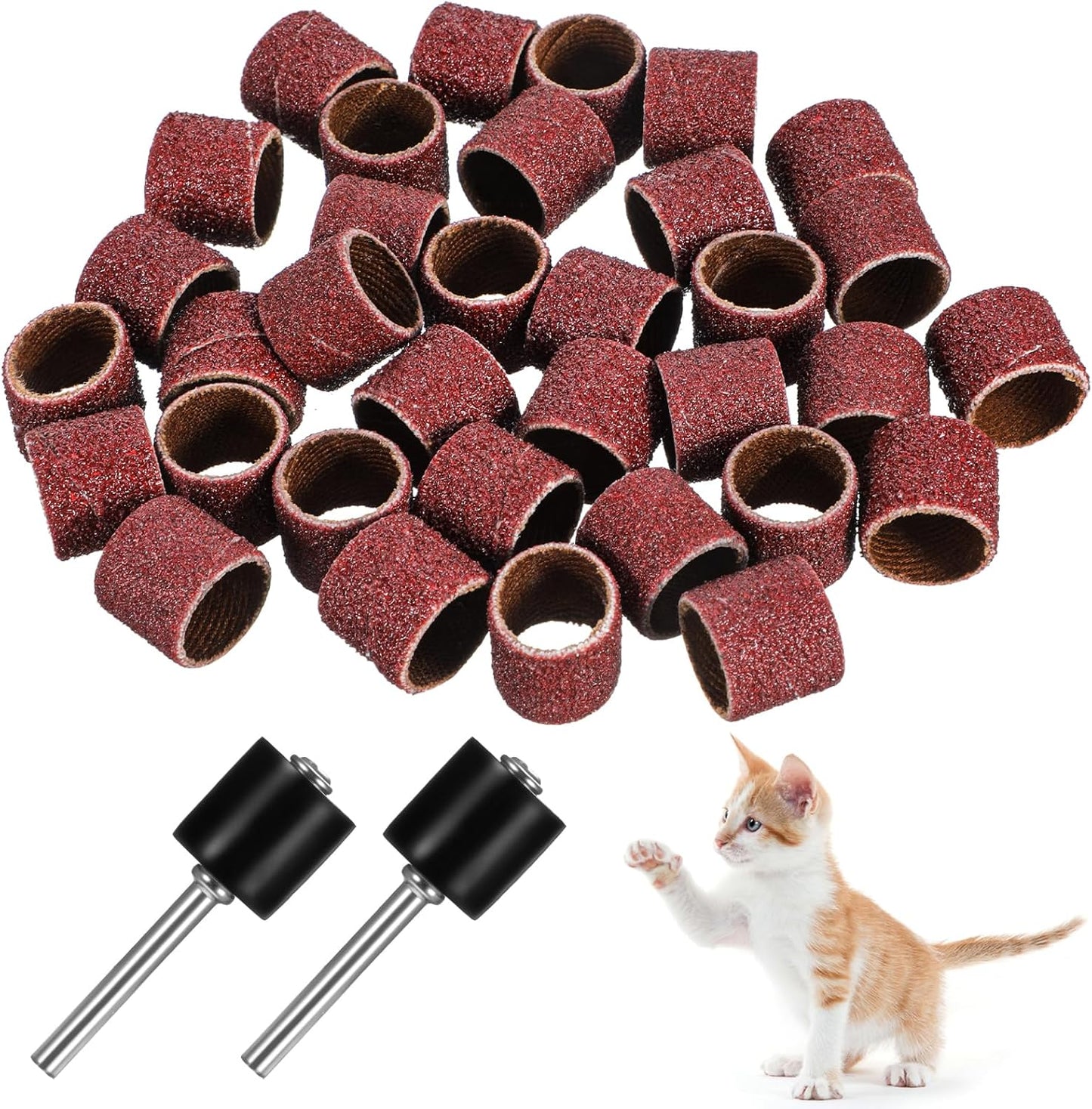 42 Pack Nail Grinder Replacement Kit, Nail Grinders for Dogs Replacement Kit, Pet Nails Grinder with Sanding Drum Bands, Dog Claw Grooming Trimmer Supplies Care, Pet Smoother Claw Care