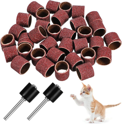 42 Pack Nail Grinder Replacement Kit, Nail Grinders for Dogs Replacement Kit, Pet Nails Grinder with Sanding Drum Bands, Dog Claw Grooming Trimmer Supplies Care, Pet Smoother Claw Care