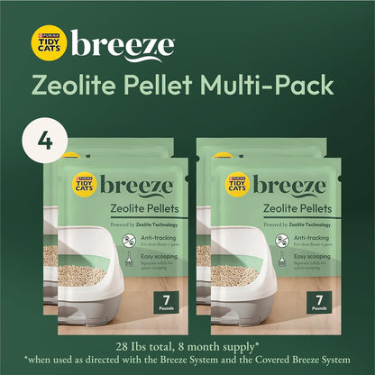 Purina Tidy Cats Litter Pellets, Breeze Refill Litter Pellets in Recyclable Box - (4) 7 lb. Bags