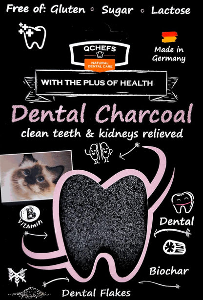 QCHEFS Dental Charcoal for Cats – Two Month Supply* - Food Topper - After Meal Licking Treat, Oral Health Snack with Amino Acids.
