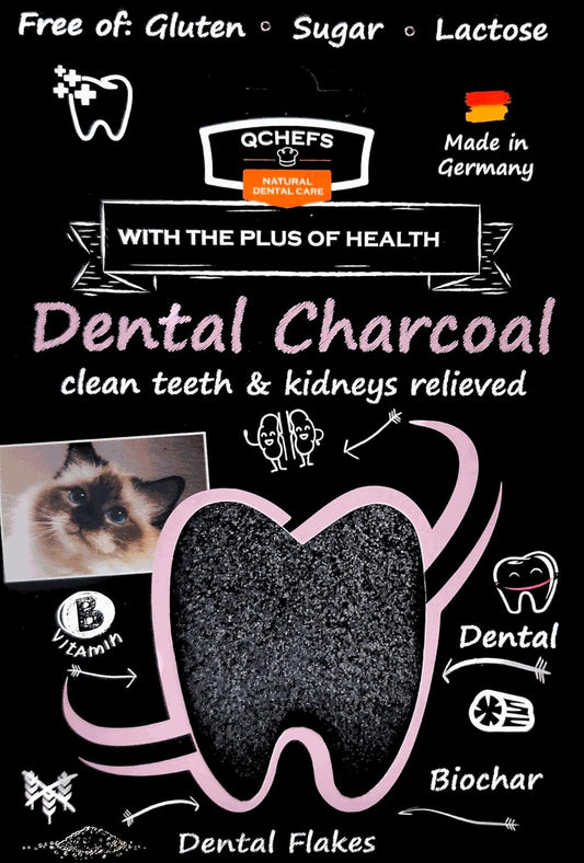 QCHEFS Dental Charcoal for Cats – Two Month Supply* - Food Topper - After Meal Licking Treat, Oral Health Snack with Amino Acids.