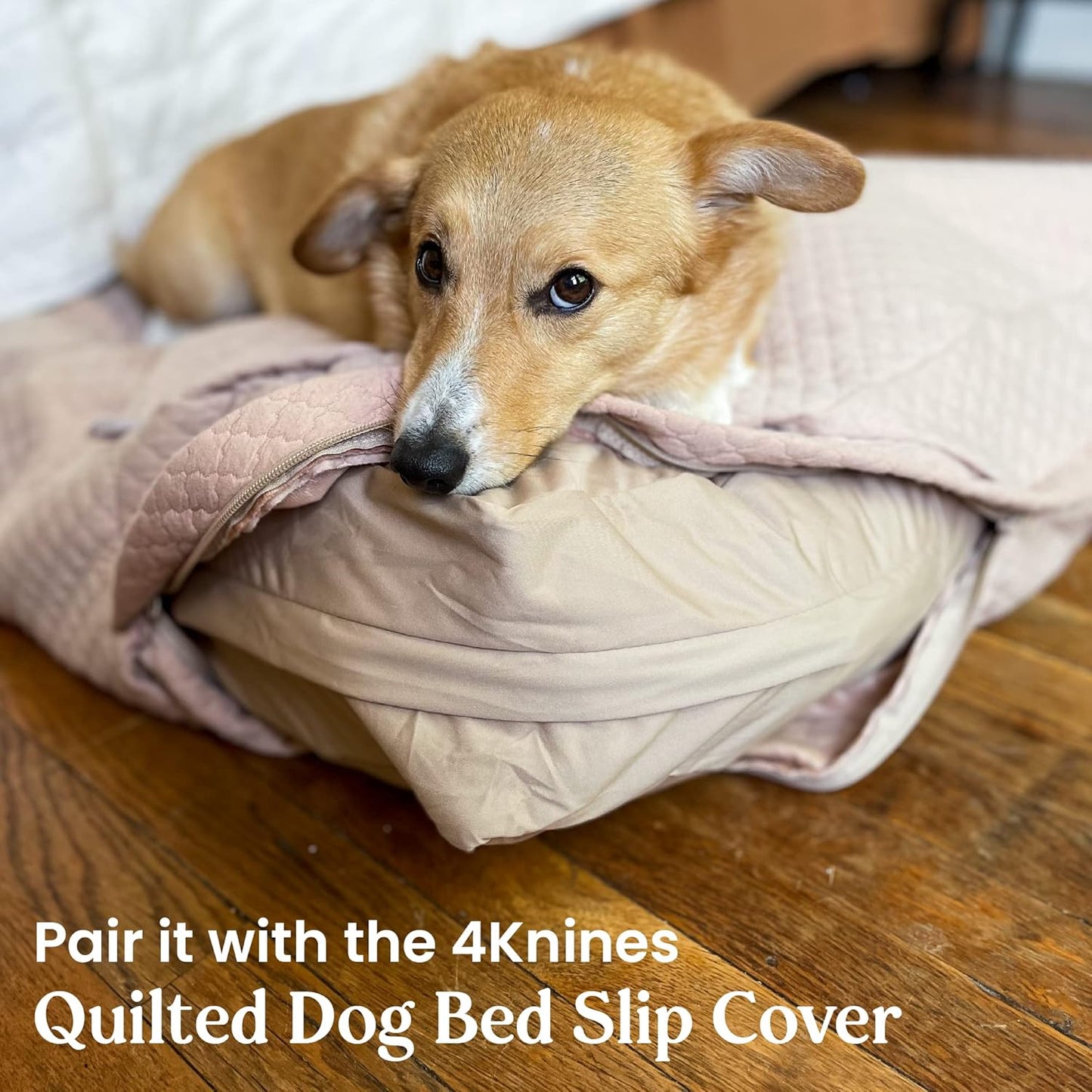 Dog Bed Cover – Waterproof Cover for Dog Bed – Heavy Duty, Machine Washable Zippered Liner – Durable, USA-Made Fabric for Pets – Ideal Pet Bedding Protector for Accidents and Messes - Medium (Tan)
