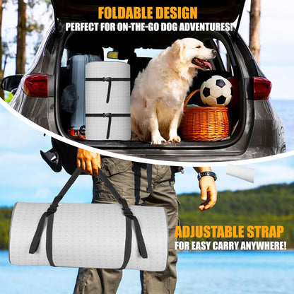 Dog Car Bed for Back Seat Cover, Supportive Foam Pet Mat Cushion for Car Backseat Extender with Removable Cover, Common Size for Sedan, SUV & Truck, Easy Clean