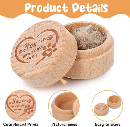 TIESOME Dog Memorial Keepsake Box, Wooden Pet Urns Memorial Gifts for Loss of Dog Cat Hair Ashes Container Remembrance Pet Loss Sympathy Gifts