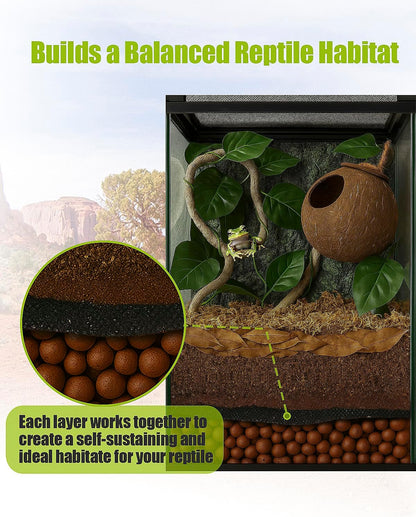 3Pcs 18"x18"Reptile Terrarium Substrate Barriers, Reptile Tank Accessories, Bioactive Terrarium Supplies for Frogs, Tarantula, Newts, Salamanders, Geckos, Skinks, Lizards, Snakes