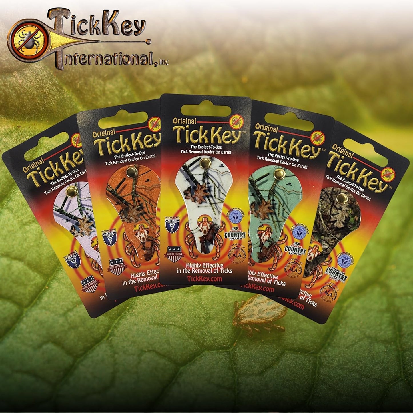 The Original Tick Key - Tick Detaching Device - Portable, Safe and Highly Effective Tick Detaching Tool (Country Roots Snow)