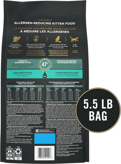 Purina Pro Plan LiveClear Dry cat Food for Kittens Cat Allergen Reducer Chicken and Rice Formula - 5.5 lb. Bag
