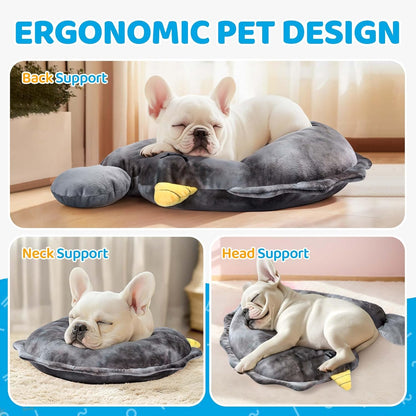 BurgeonNest Small Dog Calming Pillow for Dogs and Cats, Fluffy Soft Colorful Sleep Bolster Cozy Pet Bed Pillow, Great Present for Senior Pup Puppy Kitten, Washable, M