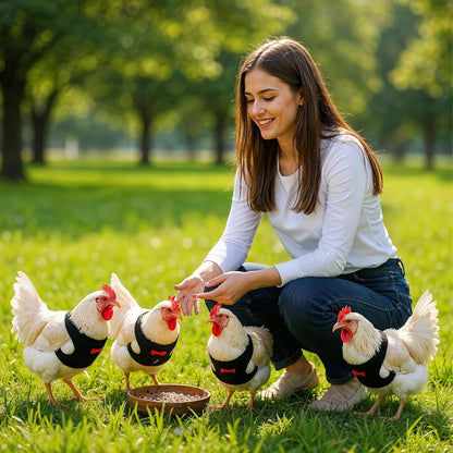 Upgraded Double Adjustable Mesh Breathable Chicken Training Harness, Chicken Harness with Leash Set, Pets Leash for 3-4 Lb Hens Duck Goose Small Pets Training Walking Supplies (4 Colors)