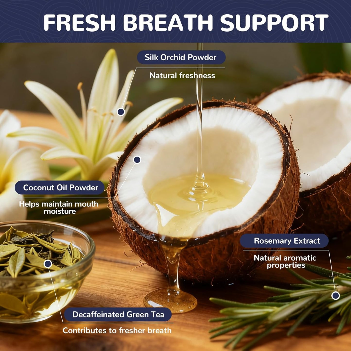 Natural Dental Powder for Dogs, Dog Breath Freshener Teeth Cleaning Powder Plaque Off Tartar Remover Bad Breath for Cats with Herbal Blend Probiotics, 10.56oz (60 Scoops)