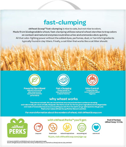 sWheat Scoop Multi-Cat All-Natural Clumping Cat Litter, 12.3lb Box