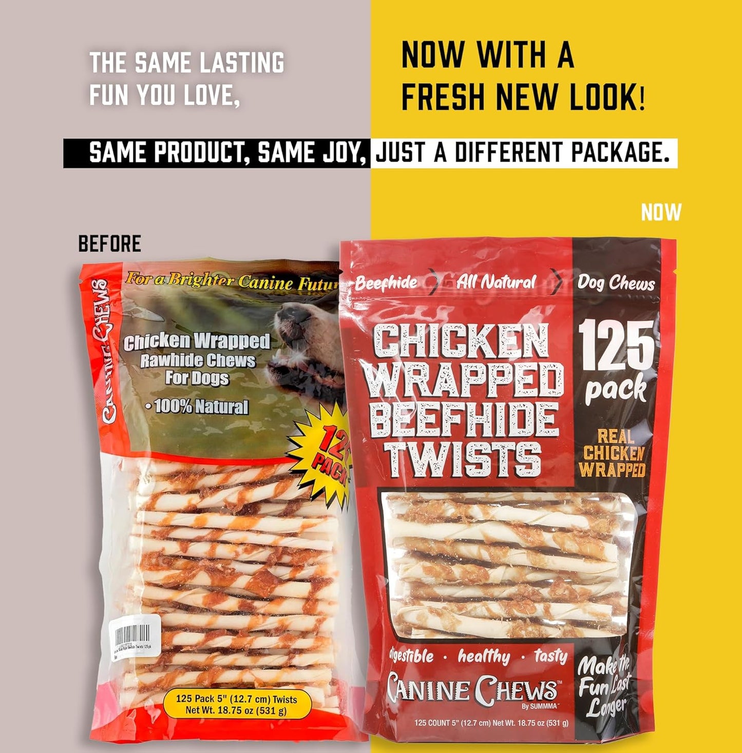 Canine Chews Chicken-Wrapped Rawhide Chews for Dogs (125 ct.)