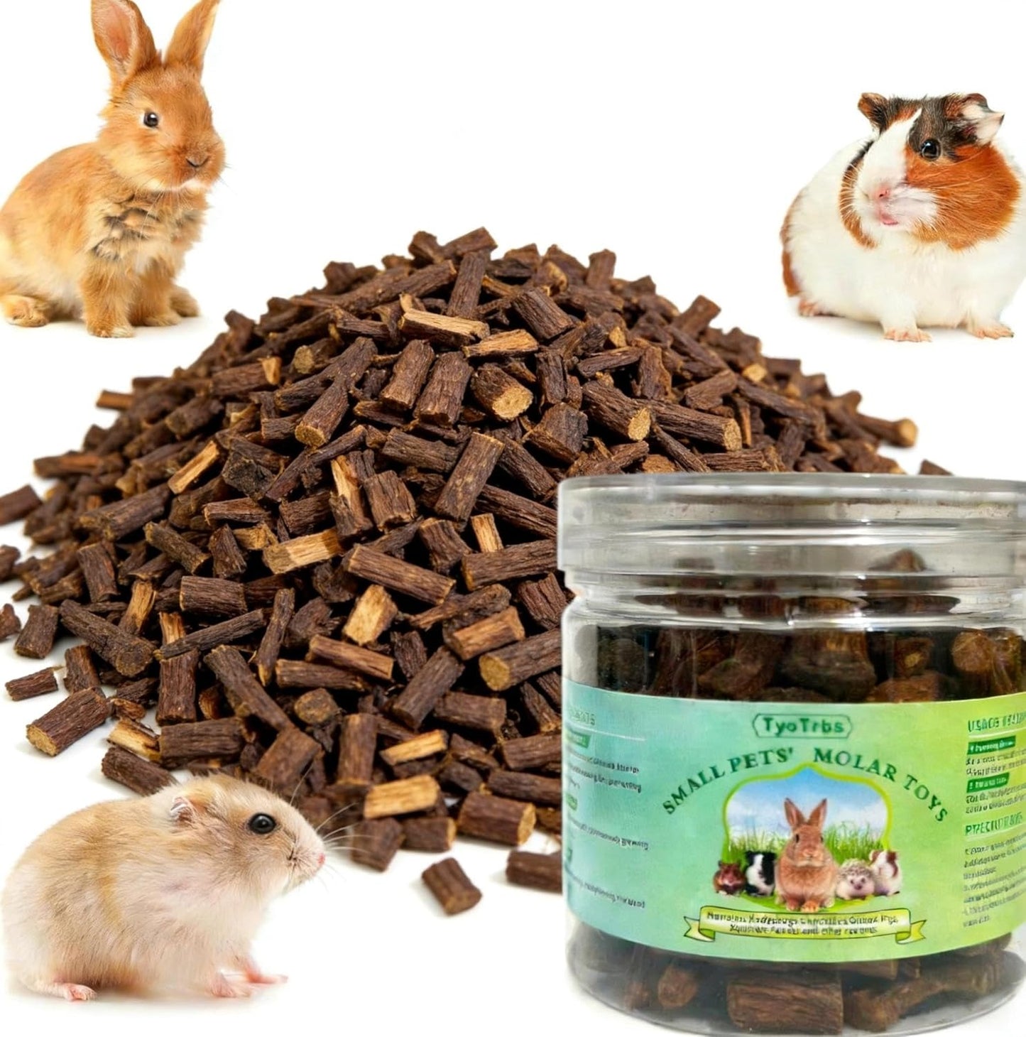 Dried Dandelion Roots, Hamster Snack & Treats Toy - Small Animal Natural Treat for Dwarf Syrian Robo Hamsters Gerbils Mice Lemmings Degus or Other Small-Sized Pets