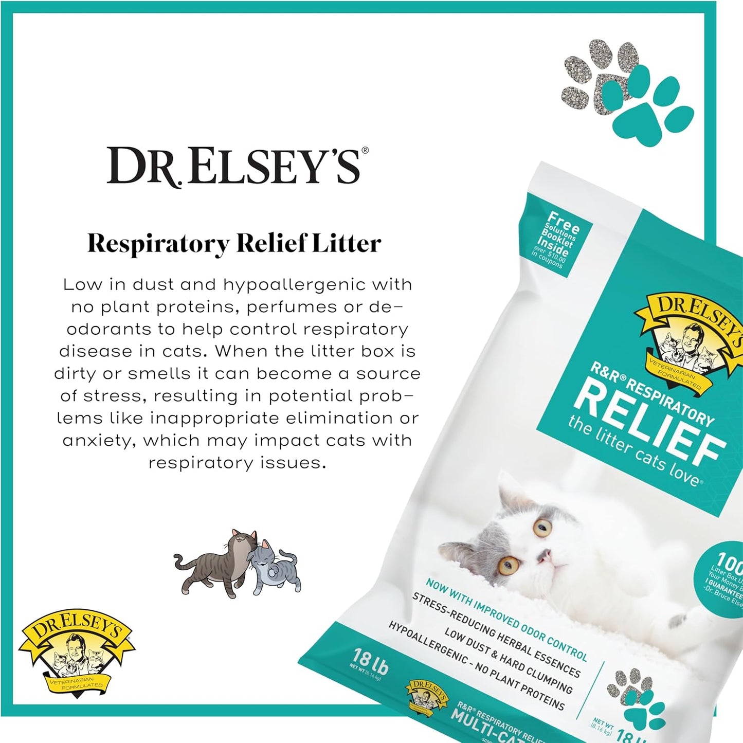 Dr. Elsey's R&R Stress-Reducing Clumping Clay Cat Litter 18 lb. Bag