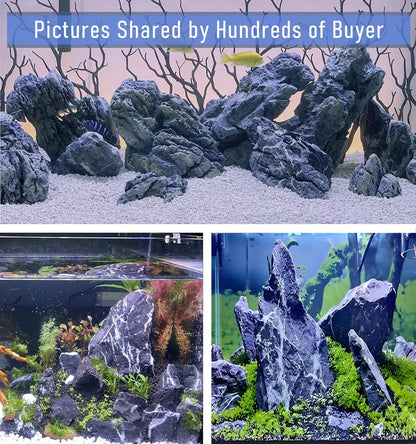 Aquarium Rocks Seiryu Stone Natural Hardscape Stone for DIY Aquariums, Fish Tanks, Bonsai, Terrariums, Paludarium Amphibian Enclosures (10Lb (3-8 inch), Seiryu Stone)