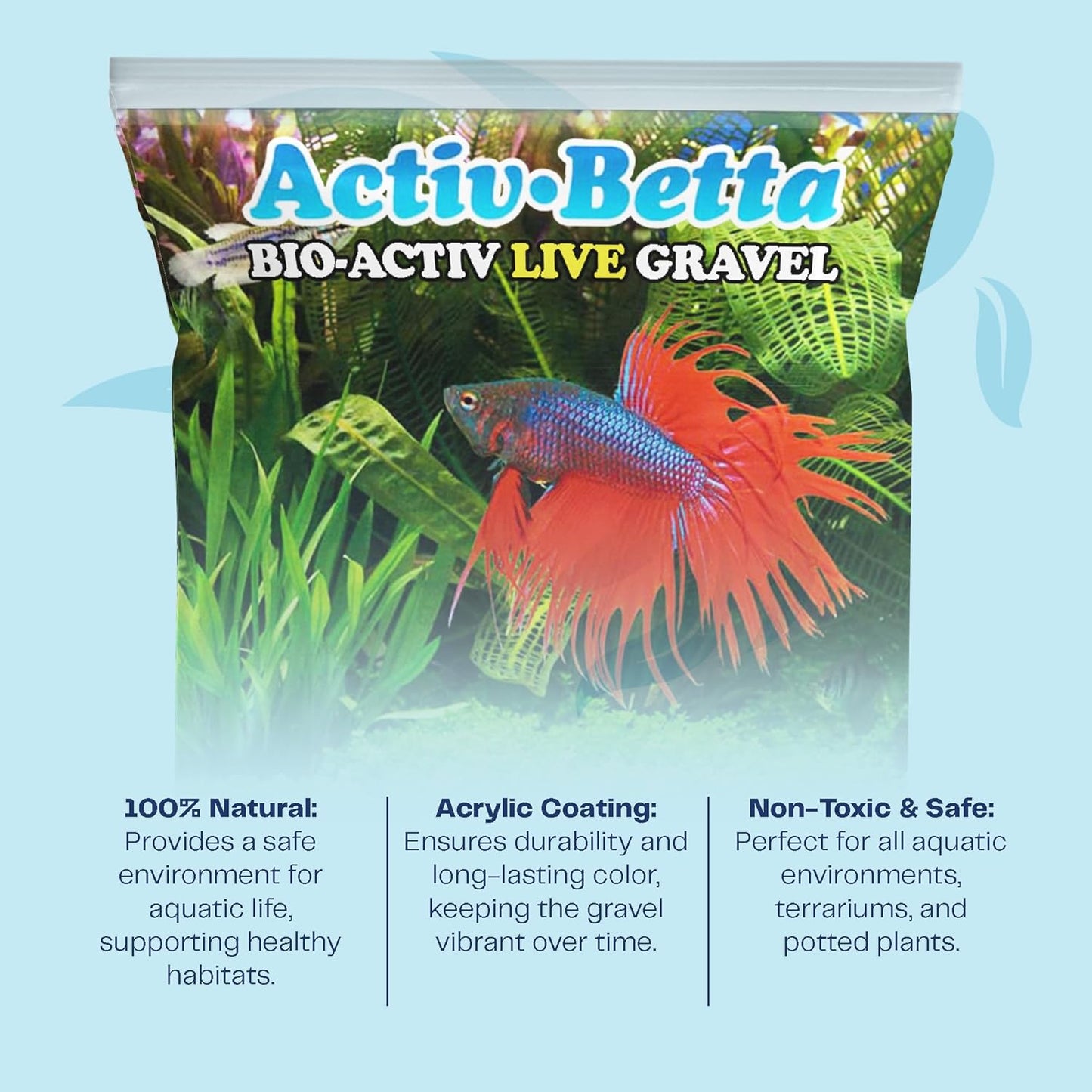 Activ Betta Neon Pink Aquarium Gravel - 1 lb - Natural Freshwater Substrate with Live Beneficial Elements - Instant Cycling, Easy Maintenance