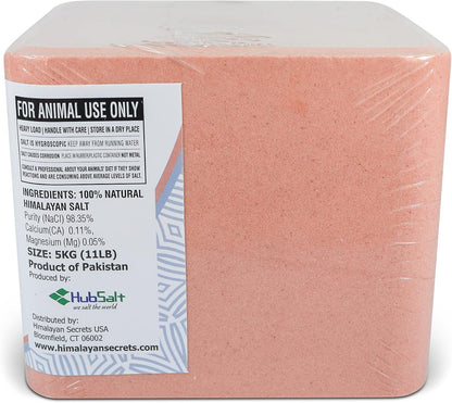 Himalayan Secrets Compressed Pink Salt Lick for Livestock and Wildlife Animals, Pure & Natural Feed Salt Block, Minerals & Trace Elements, No Additives, 11LB (5KG)