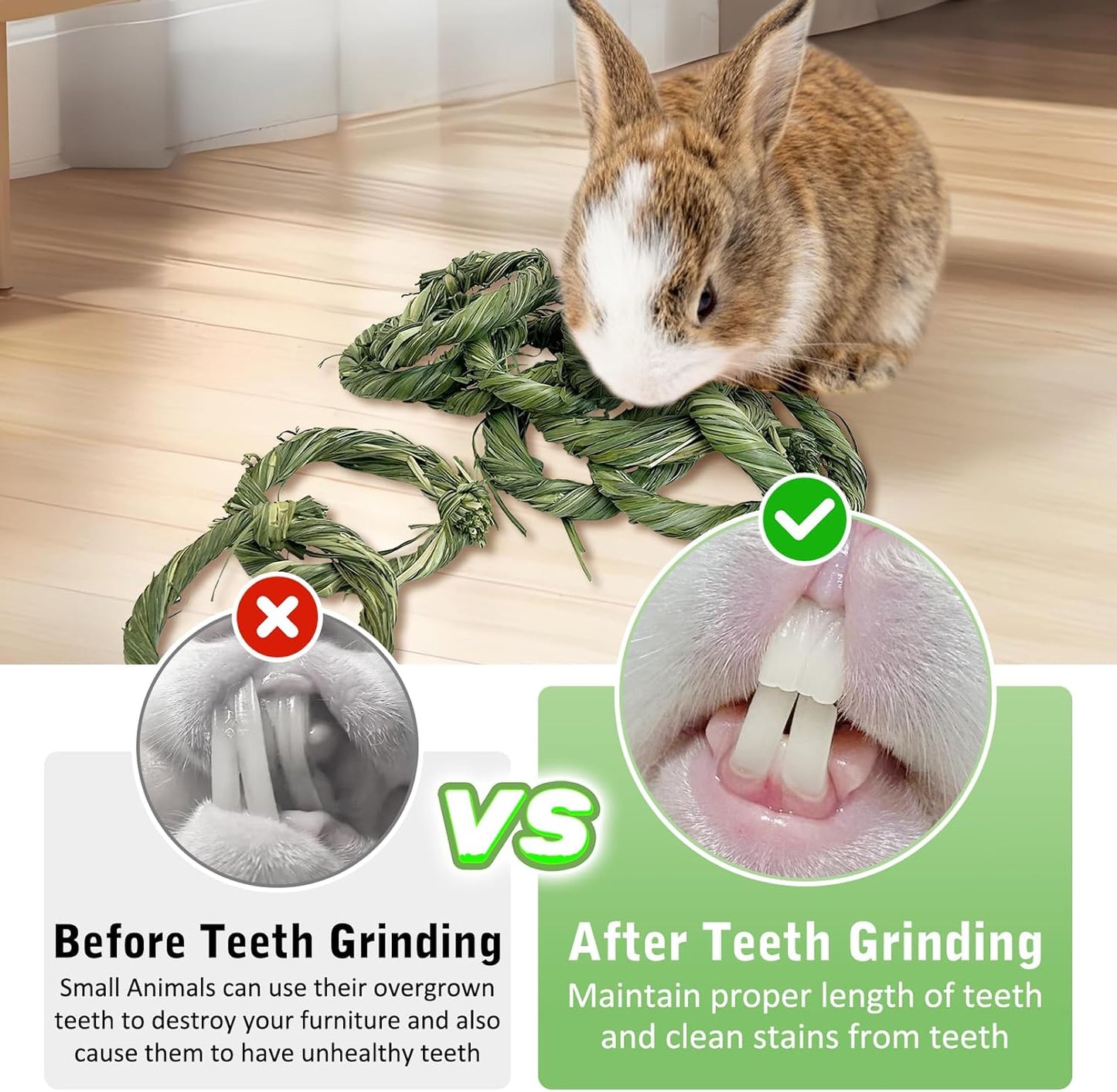 Hamiledyi 12 PCS Natural Rabbit Timothy Hay Toy Donut Guinea Pig Chew Toys Handmade Small Animals Treats Timothy Grass Molar Teeth Grinding Snacks for Bunny Chinchilla Hamster Gerbil Rat