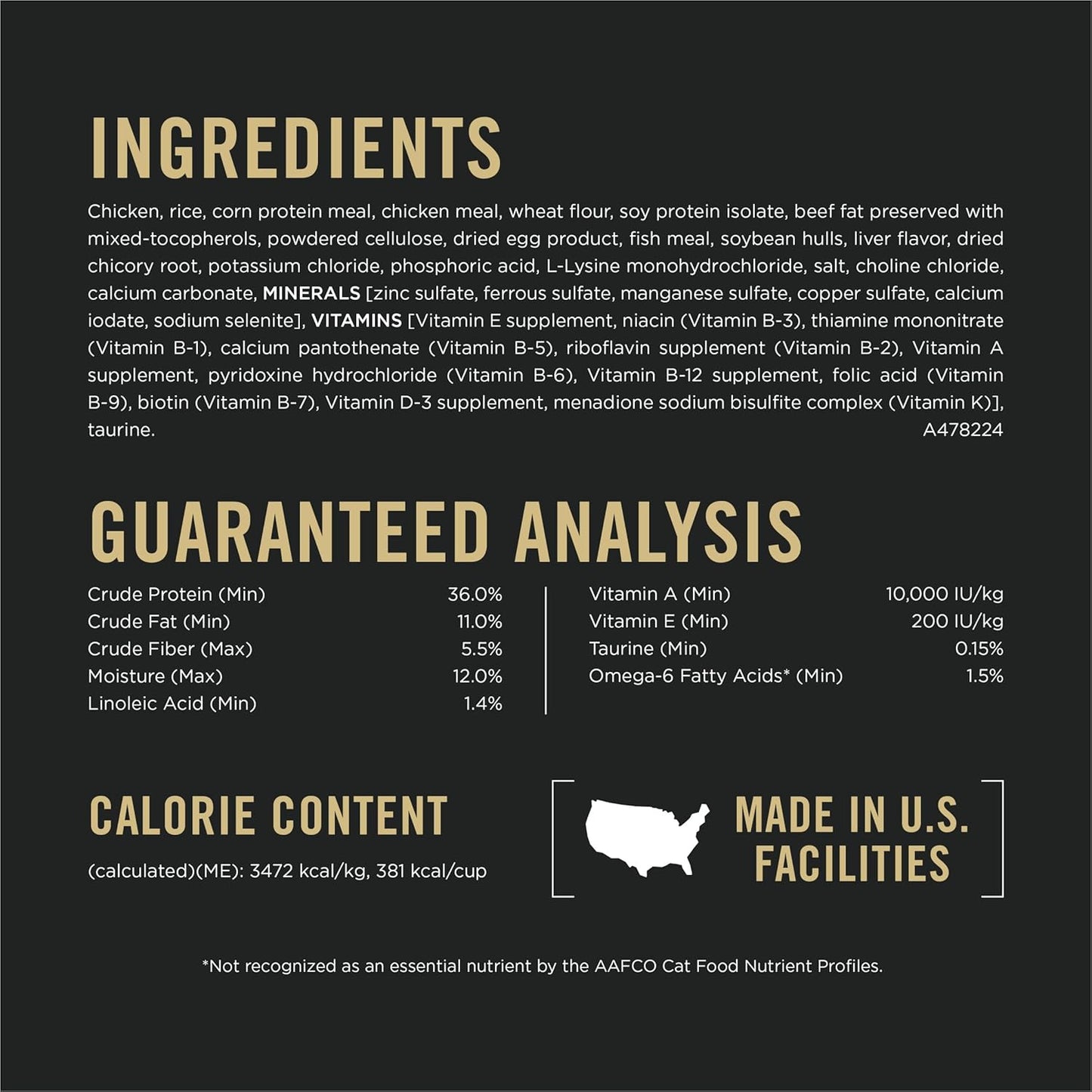 Purina Pro Plan Adult Indoor Chicken and Rice Formula High Protein Cat Food 3.5 Pound (Pack of 1)