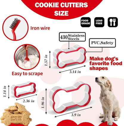 Homemade Dog Treat Molds Silicone,Lick Mat for Dogs & Cats with Suction Cups,Cookie Cutters for Homemade Dog Treats,Includes Vet-Approved Recipe Cards