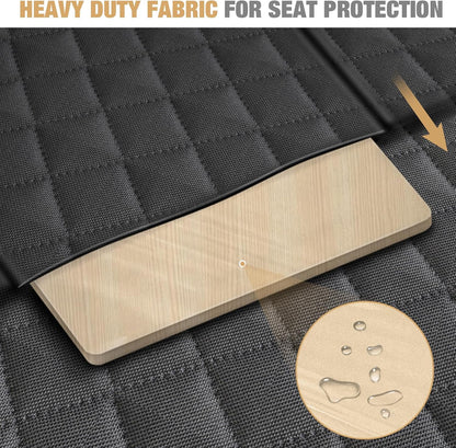 Lekereise Back Seat Extender for Dogs, Hard-Bottom Hammock Holds up to 400 lb, Waterproof with Mesh Window & Storage Pockets – Universal Fit, Black