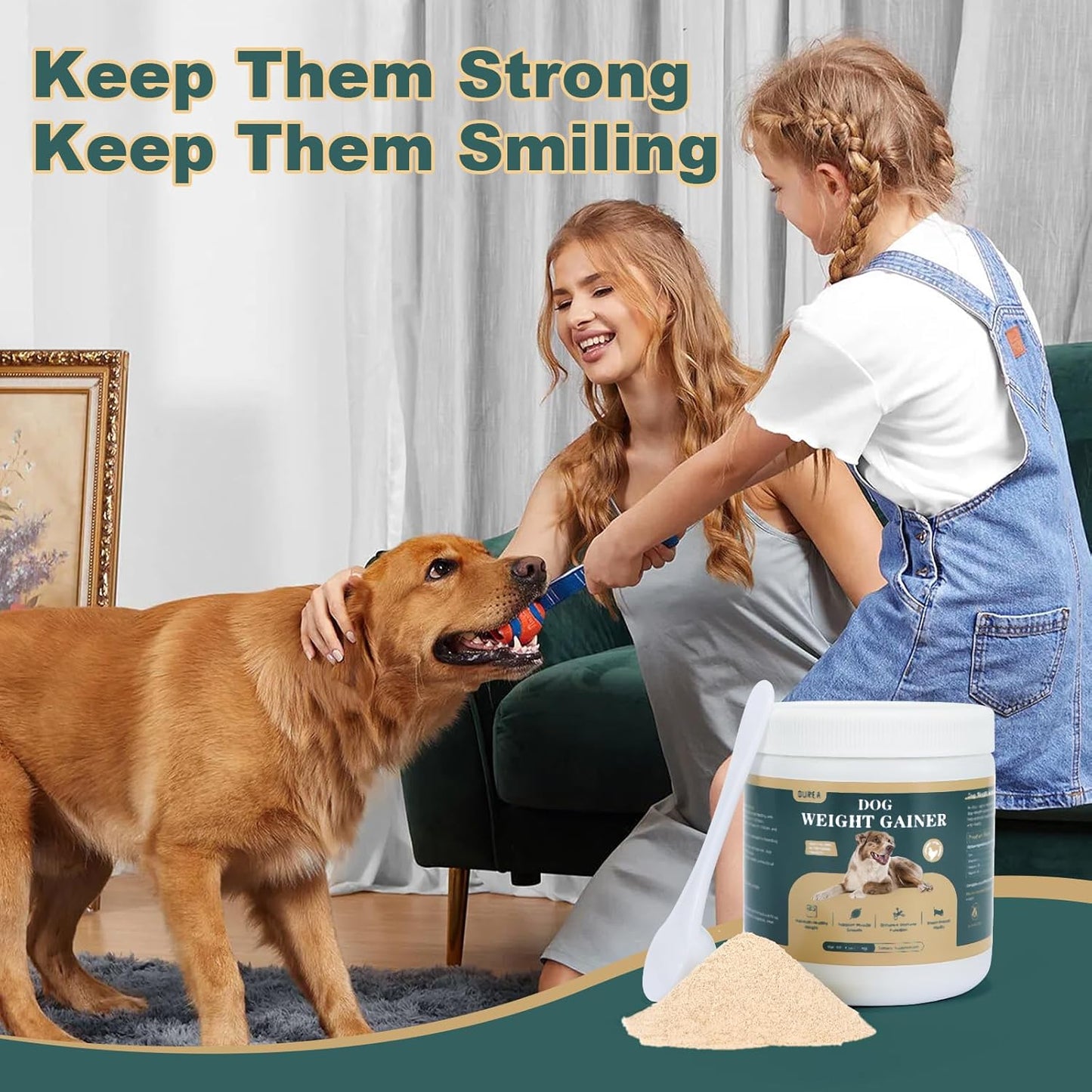 Dog Weight Gainer, High Calorie Dog Supplements, Senior Dog Supplements with Multivitamins for Support Healthy Weight & Maintain Muscle Mass, Chicken Liver Flavor, 4oz (114g)