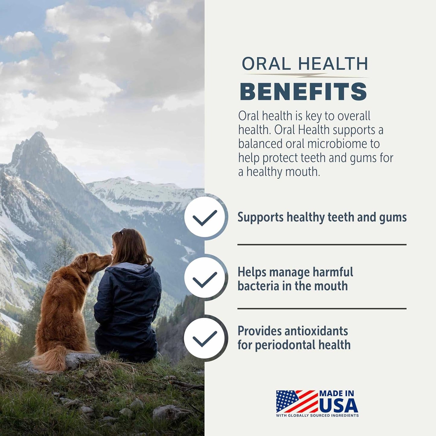 Four Leaf Rover Dog Dental Powder – Natural Probiotic Support for Bad Breath, Tartar & Plaque – with Red & Brown Kelp, Weissella Cibaria, Aloe & Chamomile – 30-Day Supply