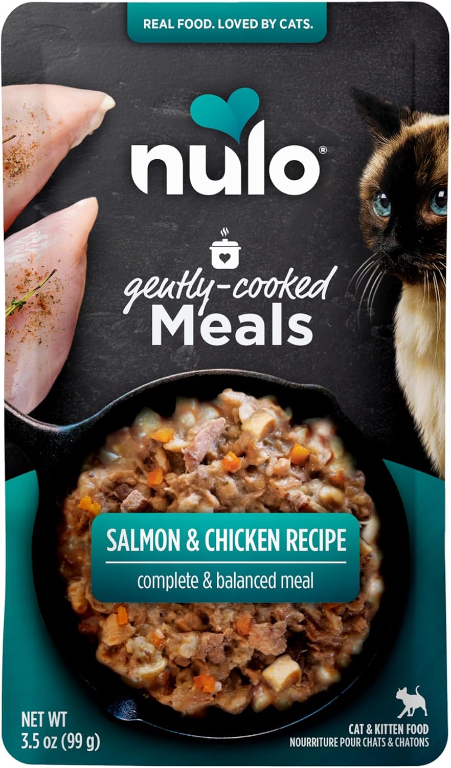 Nulo Gently Cooked Meals Salmon & Chicken Shelf Stable Fresh Cat Food 3.5-oz Pouch Case of 24