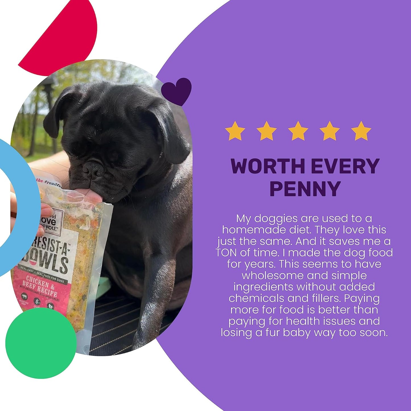 I AND LOVE AND YOU Irresist-a-Bowls Freeze Dried Dog Food - Chicken + Beef- Prebiotics, Grain Free, Filler Free, Meal Enchancer, 9oz Pouch, 4pk