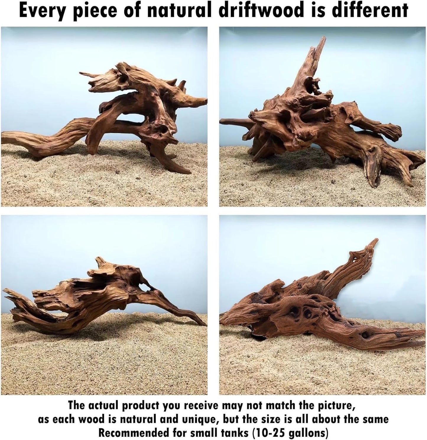 Hamiledyi Reptile Driftwood Branch Decor Terrarium Ornament Wood Climbing Natural Aquarium Driftwood Decoration for Snake Bearded Dragon Leapord Gecko Lizard Iguana