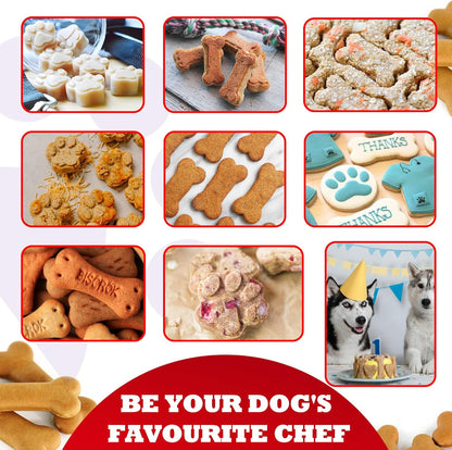 Homemade Dog Treat Molds Silicone,Lick Mat for Dogs & Cats with Suction Cups,Cookie Cutters for Homemade Dog Treats,Includes Vet-Approved Recipe Cards