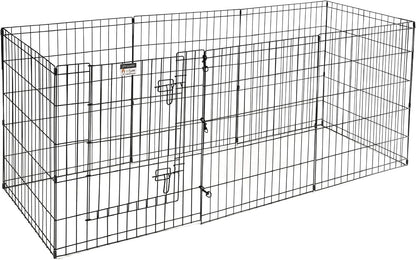 Dog Playpen - Foldable Metal Exercise Puppy Play Pen with 8 24x30in Panels - Indoor/Outdoor Pen with Door for Dogs, Cats or Small Animals by PETMAKER
