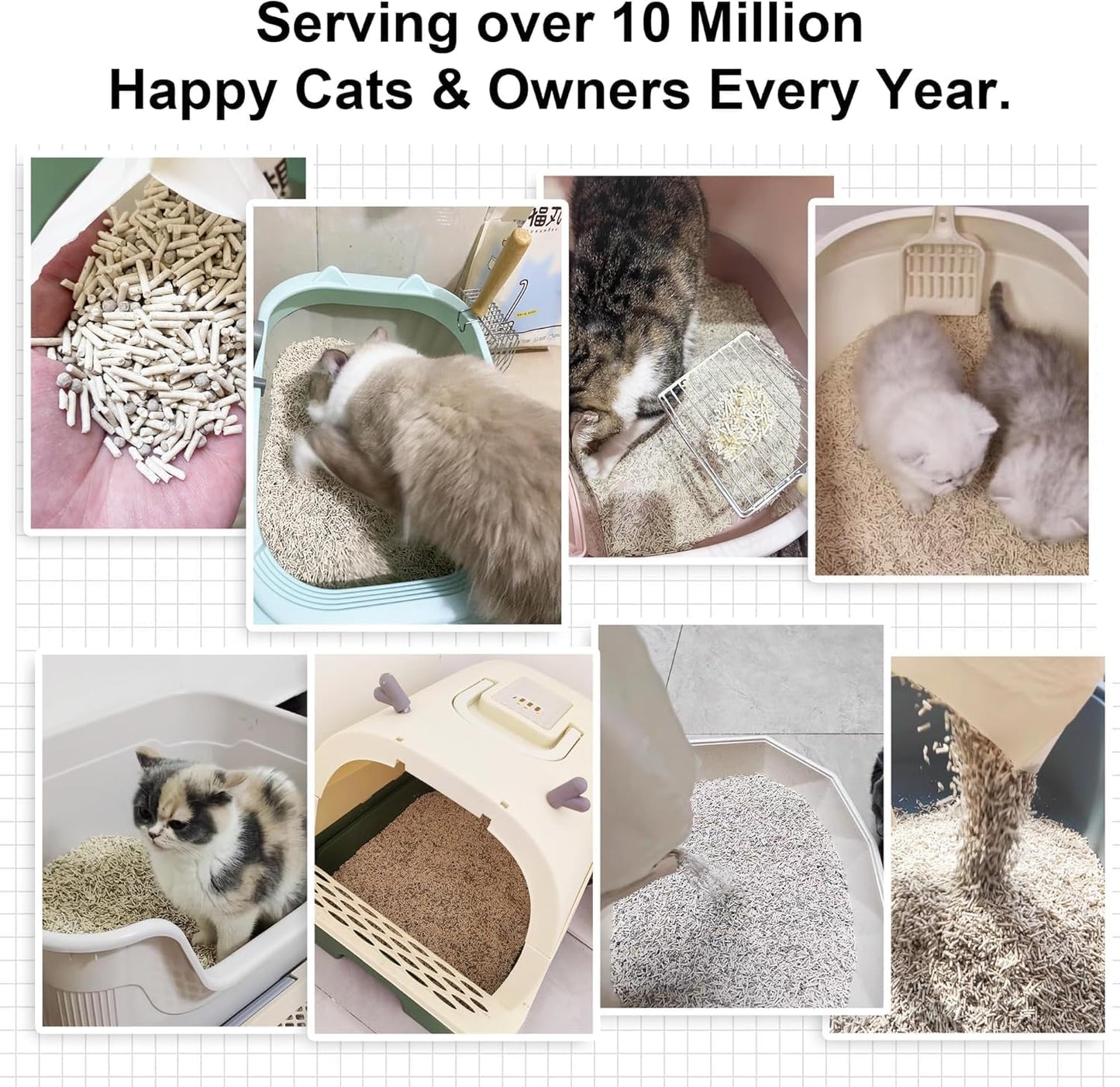 FUKUMARU Mixed Tofu Cat Litter, Strong Clumping Cat Litters, Effective Oder Control, Dust Free and Ultra Absorbent Flushable Bentonite White Tea Cat Litter, Direct to Toliet, 12 LB(2 Packs)